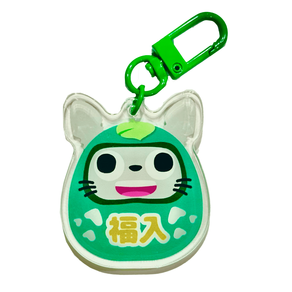 Forest Green Daruma acrylic charm by Pinbuds