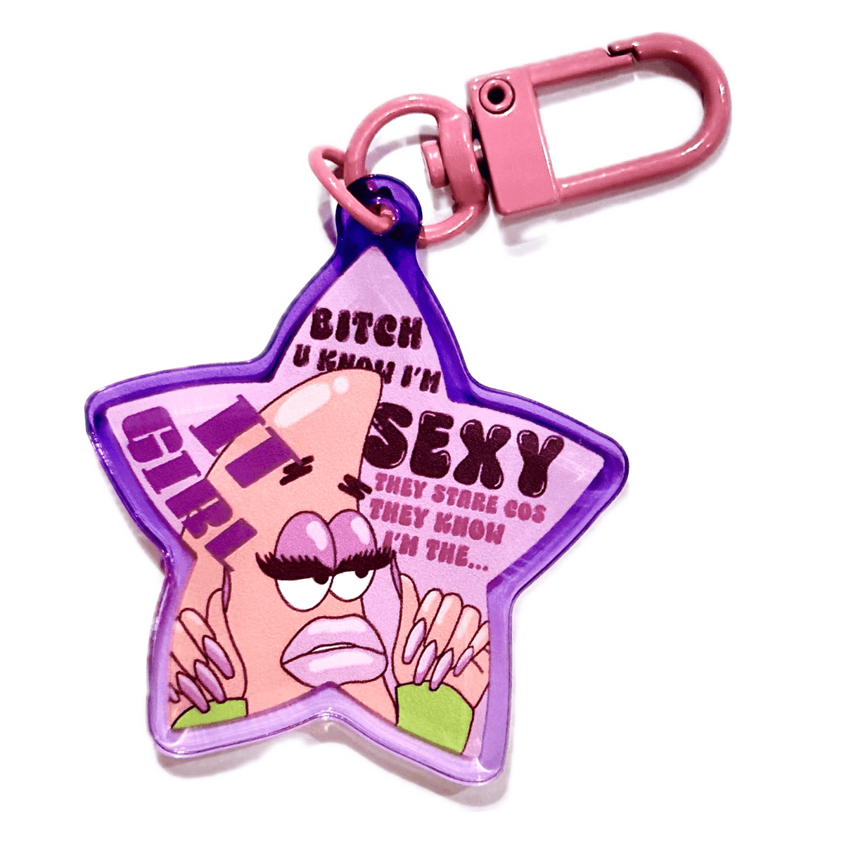 Sexy Patrick star it girl acrylic charm by Pinbuds