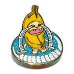 Crying Banana Cat enamel pin by Pinbuds