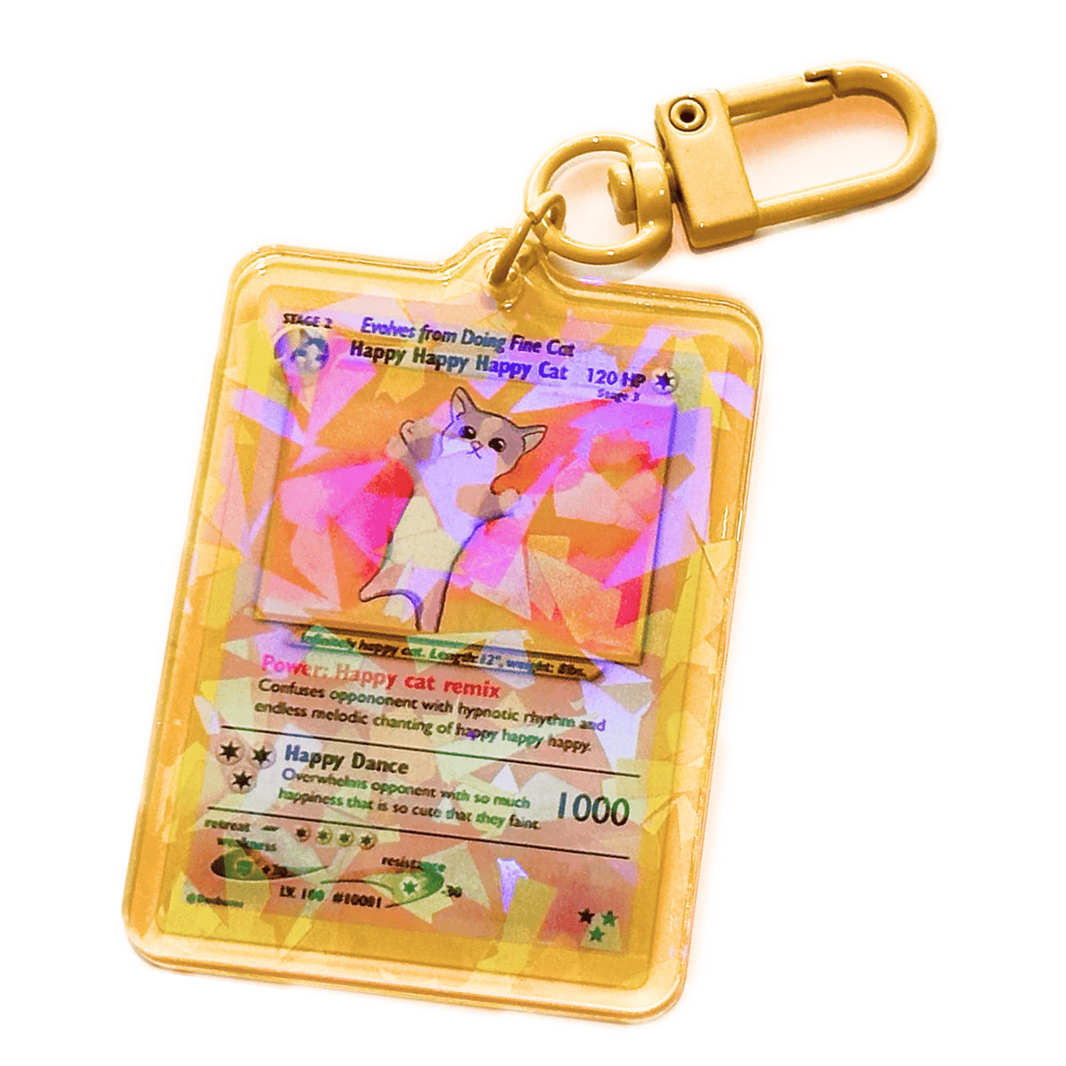 Dancing Happy Cat acrylic charm by Pinbuds