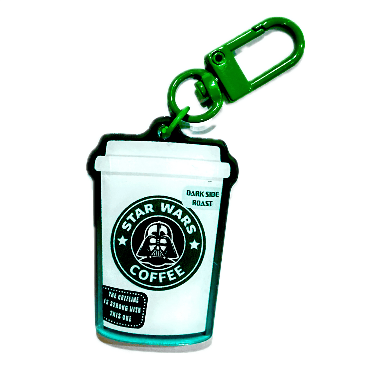 Dark Side Roast Coffee acrylic charm, designed in Sydney