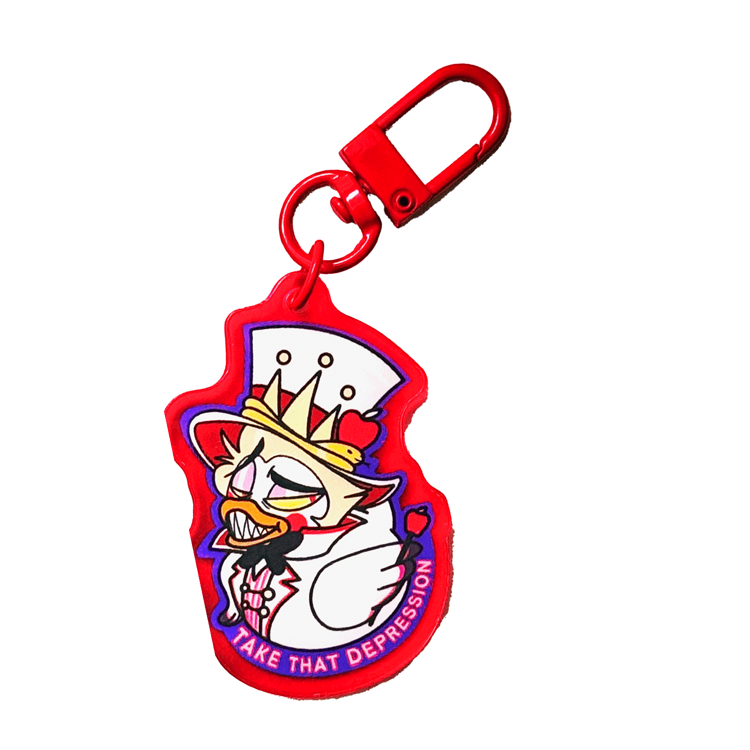 Depression Duck acrylic charm by Pinbuds