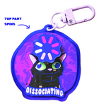 Dissociating Cat acrylic charm by Pinbuds