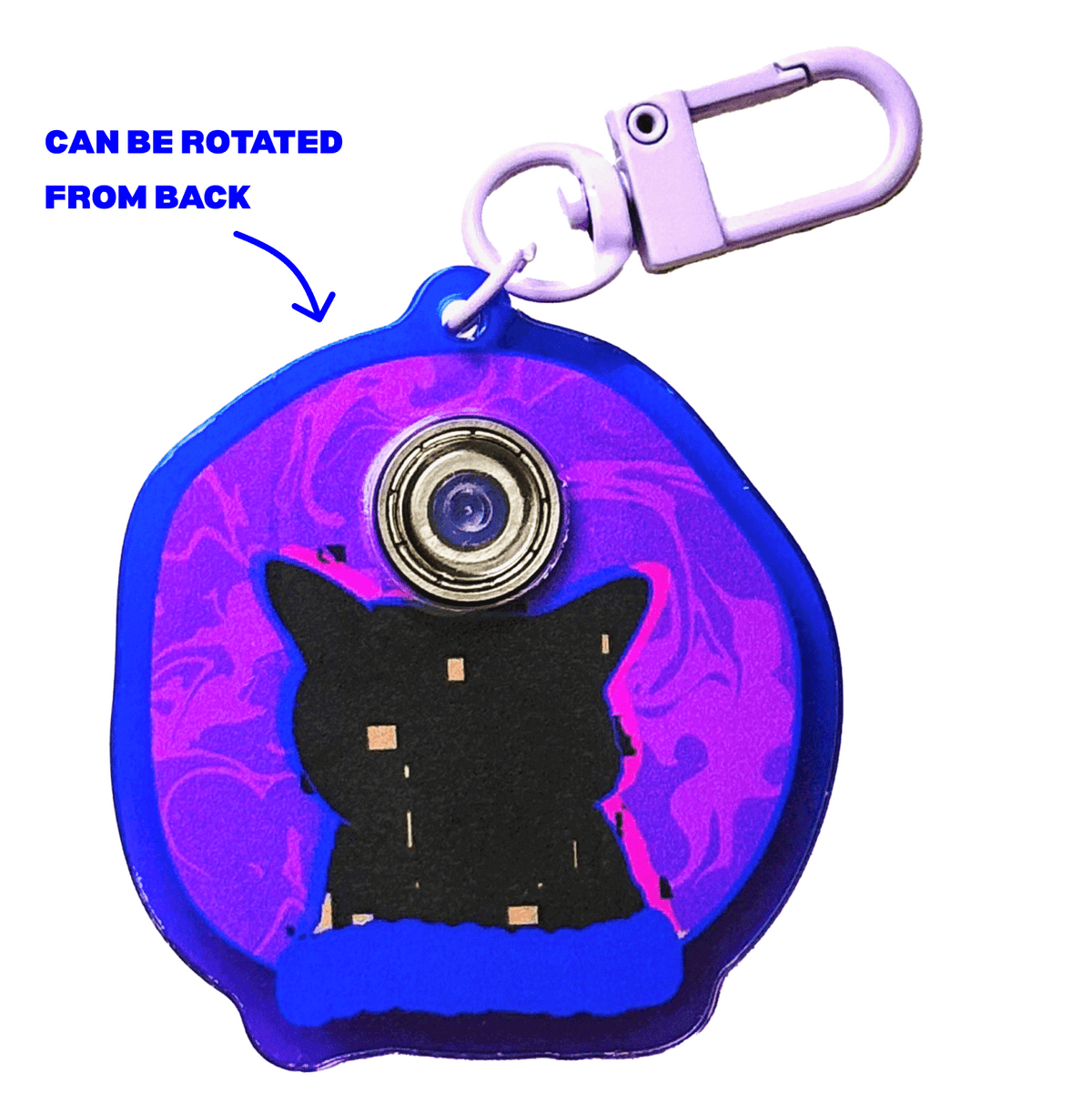 Dissociating Cat acrylic charm, designed in Sydney