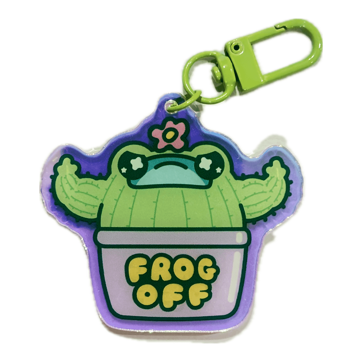 Frog Off Cactus acrylic charm by Pinbuds