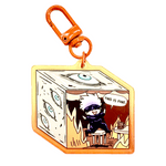 This Is Fine Prism Cube acrylic charm, designed in Sydney