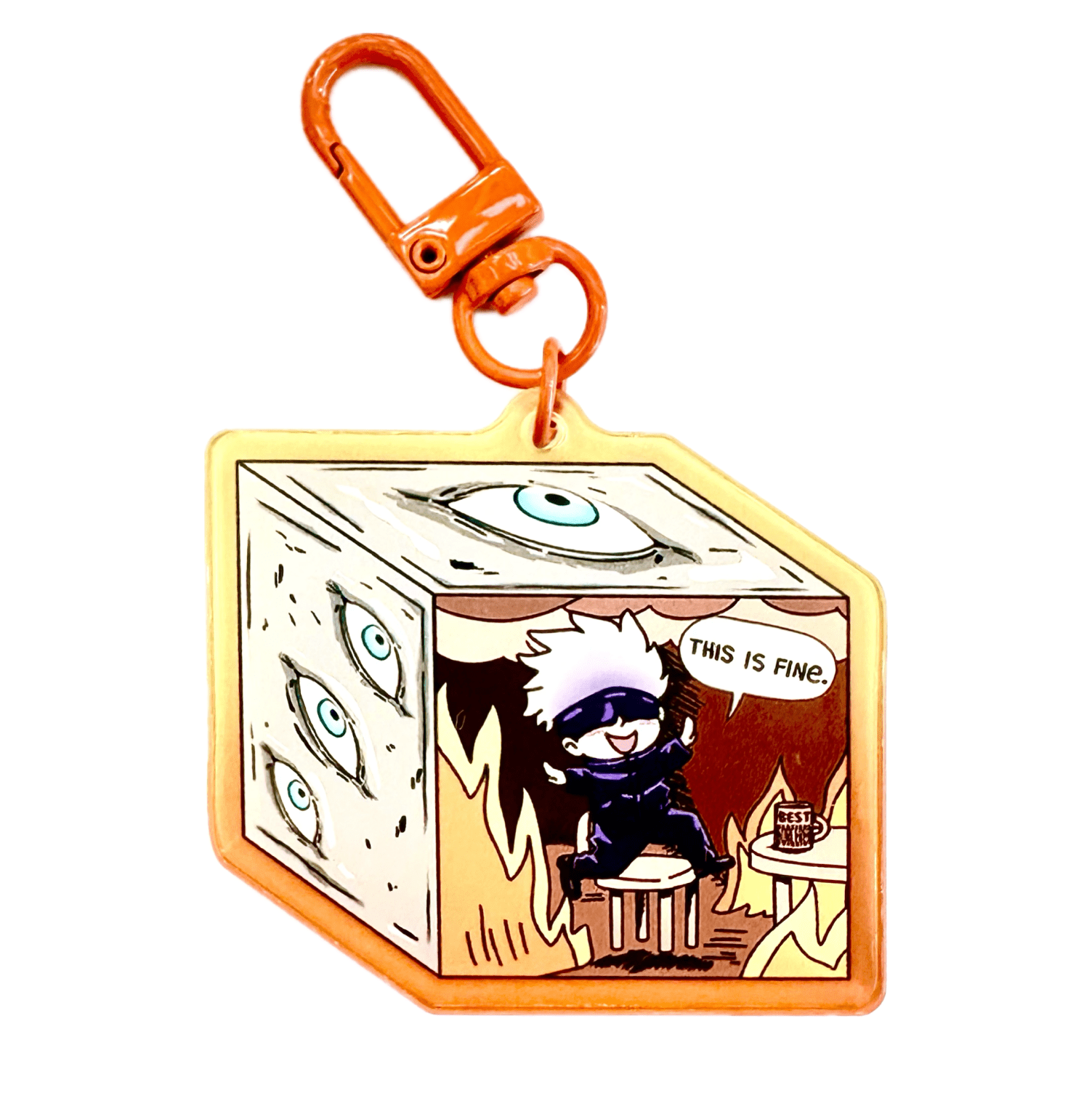 Pinbuds Charms & Keychains Gojo This Is Fine acrylic keychain charm