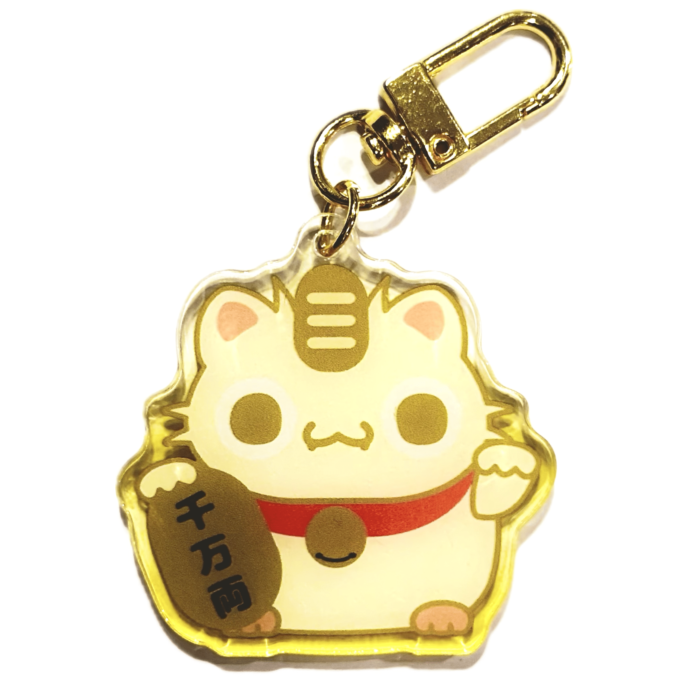 Pinbuds Charms & Keychains Good fortune Lucky Cat acrylic charm keychain