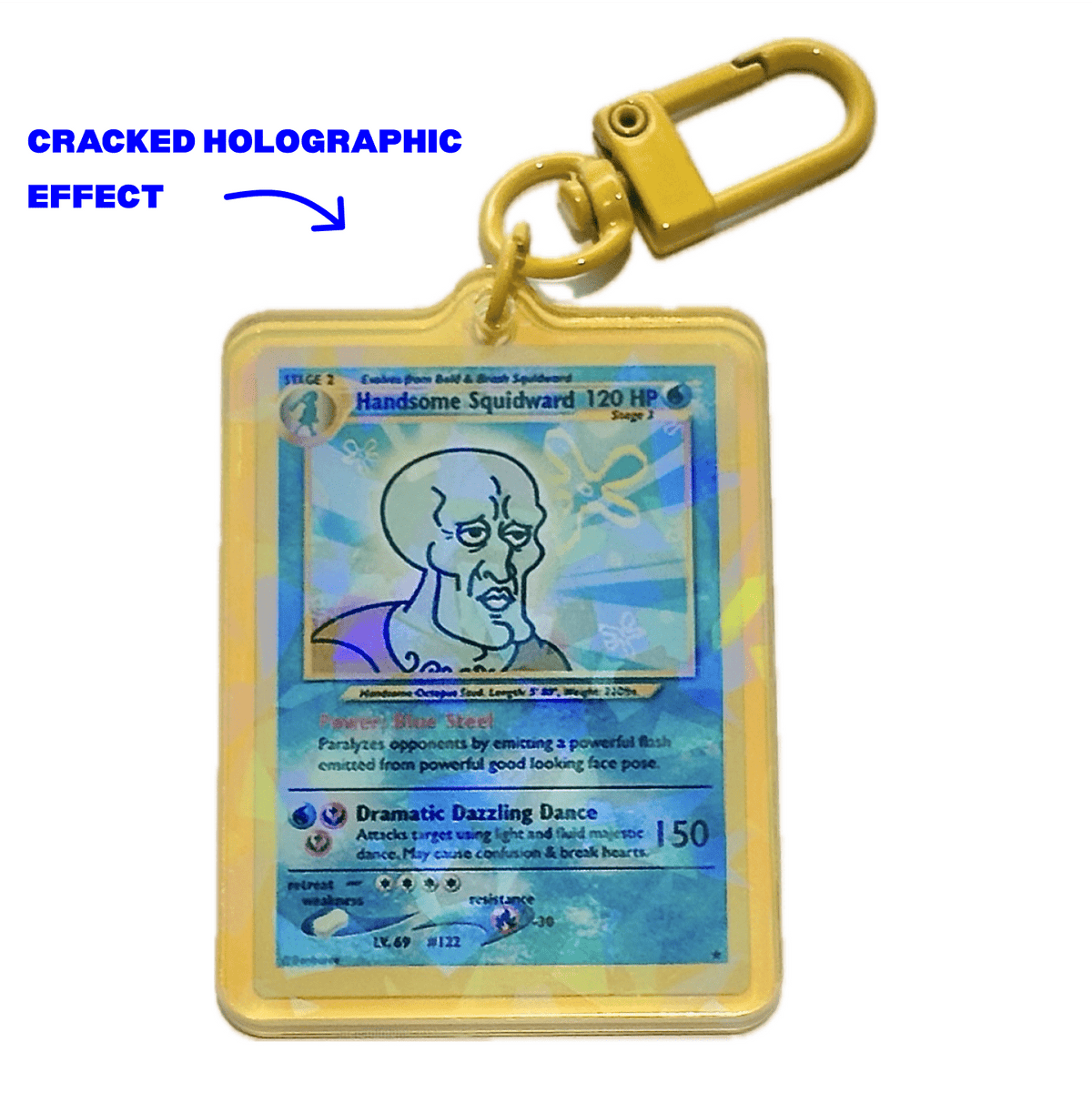 Handsome Squidward Holographic Card acrylic charm by Pinbuds