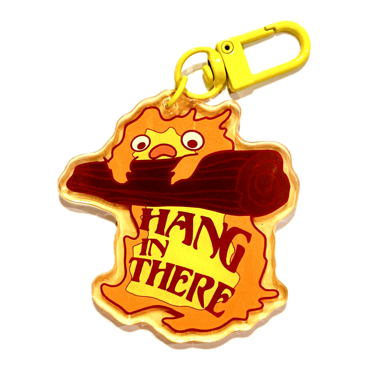 Hang In There Fire Spirit acrylic charm by Pinbuds