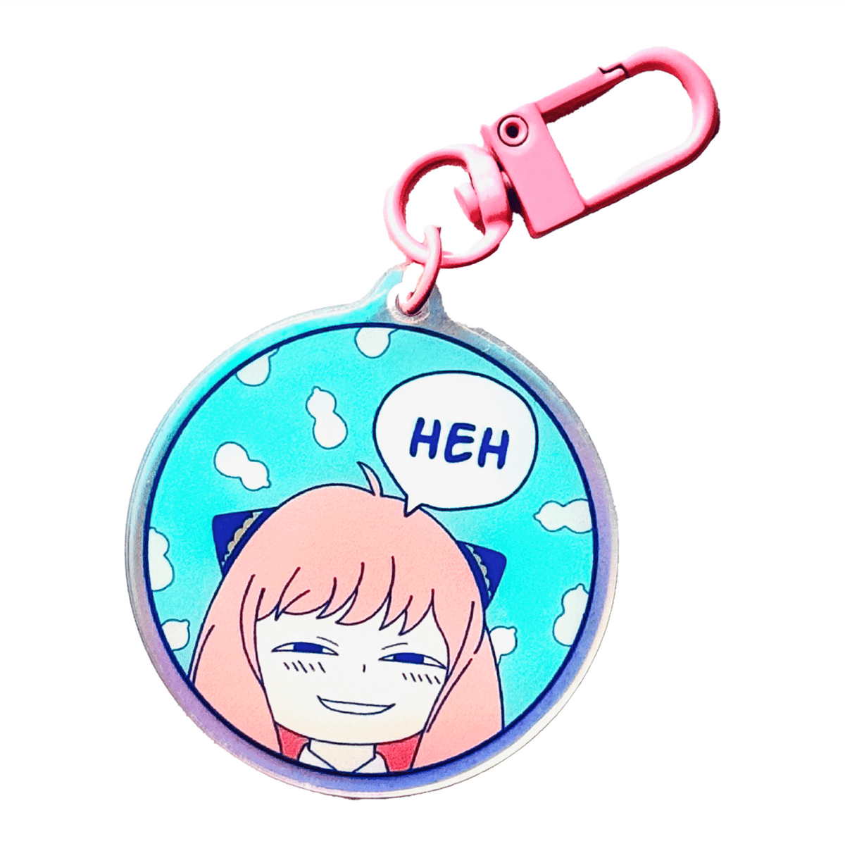 Smug Spy Face acrylic charm by Pinbuds