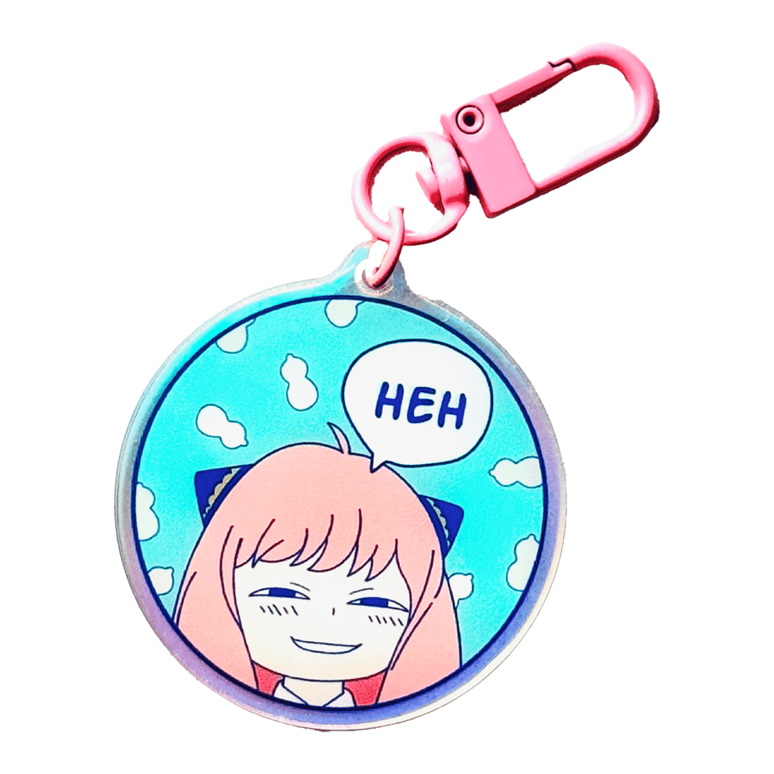 Pinbuds Charms & Keychains Heh smug spy face acrylic charm keychain