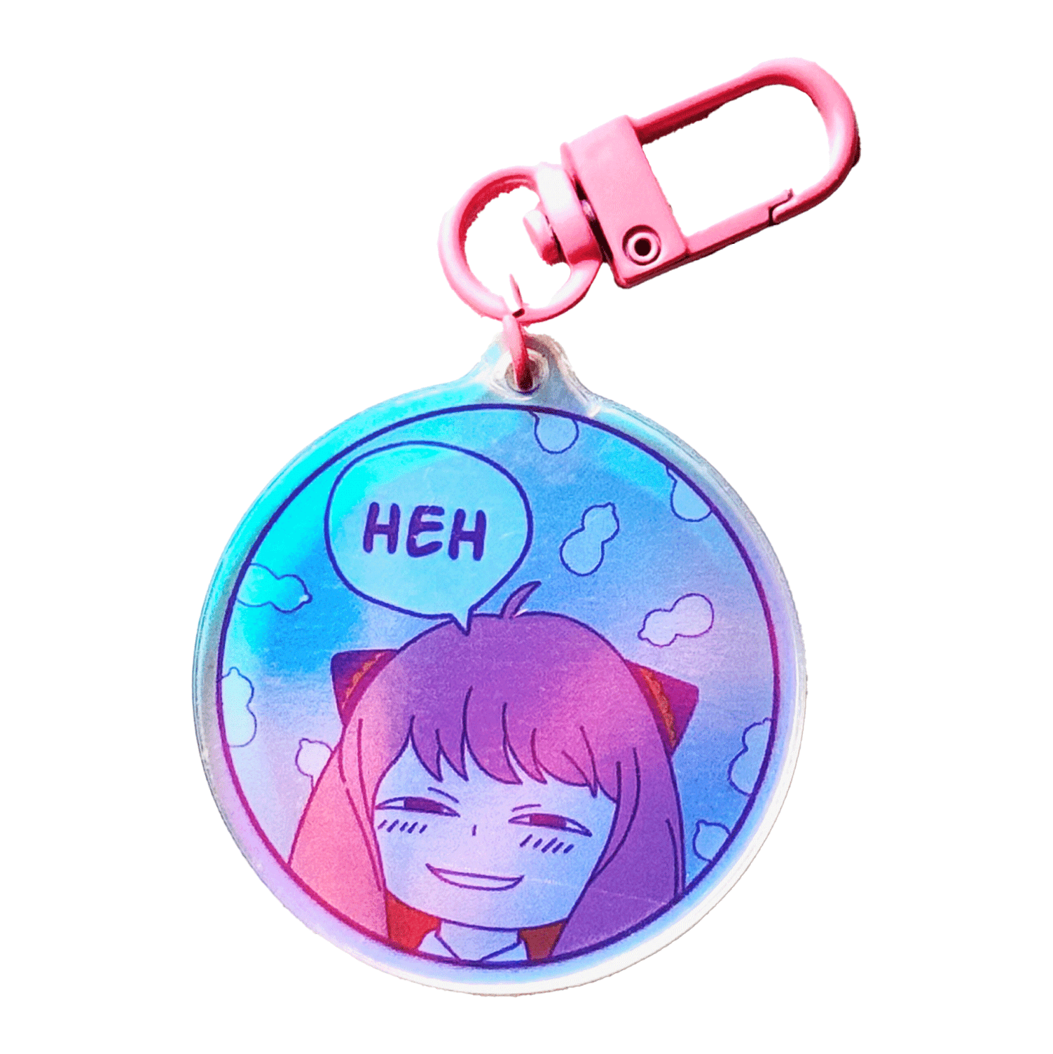 Pinbuds Charms & Keychains Heh smug spy face acrylic charm keychain