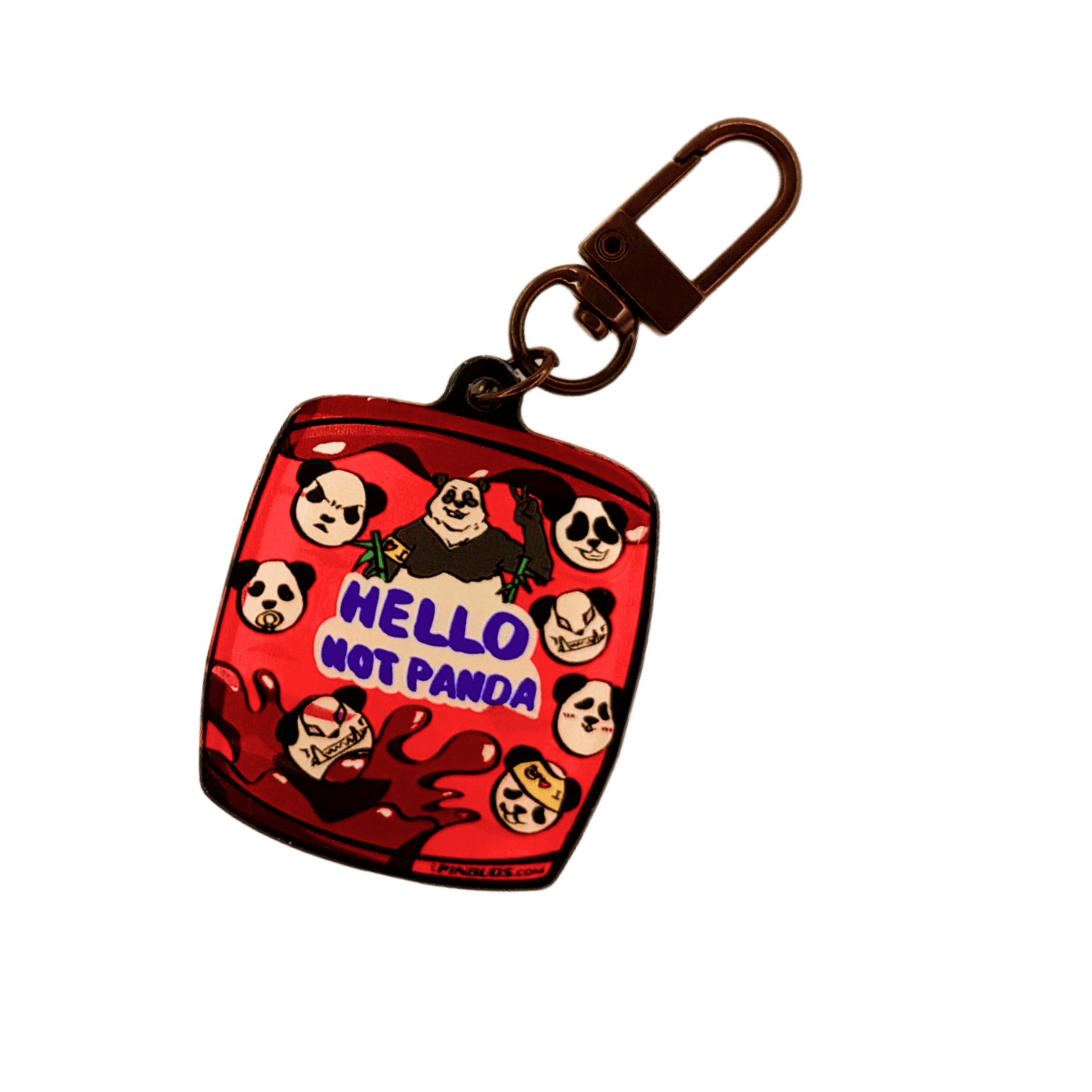 Hello Not Panda acrylic charm by Pinbuds