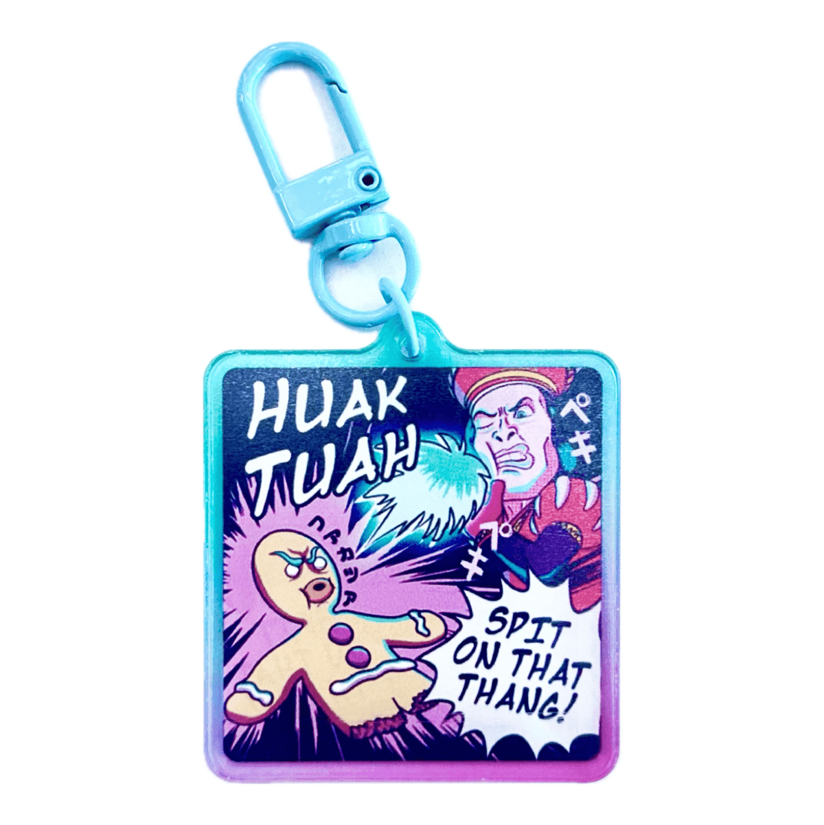 Spit On That Thing Gingerbread acrylic charm, designed in Sydney