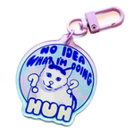 Huh No Idea What I'm Doing Cat acrylic charm by Pinbuds