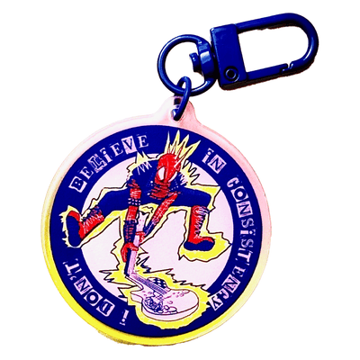 I don’t believe in consistency Spider guitar rock acrylic charm keychain