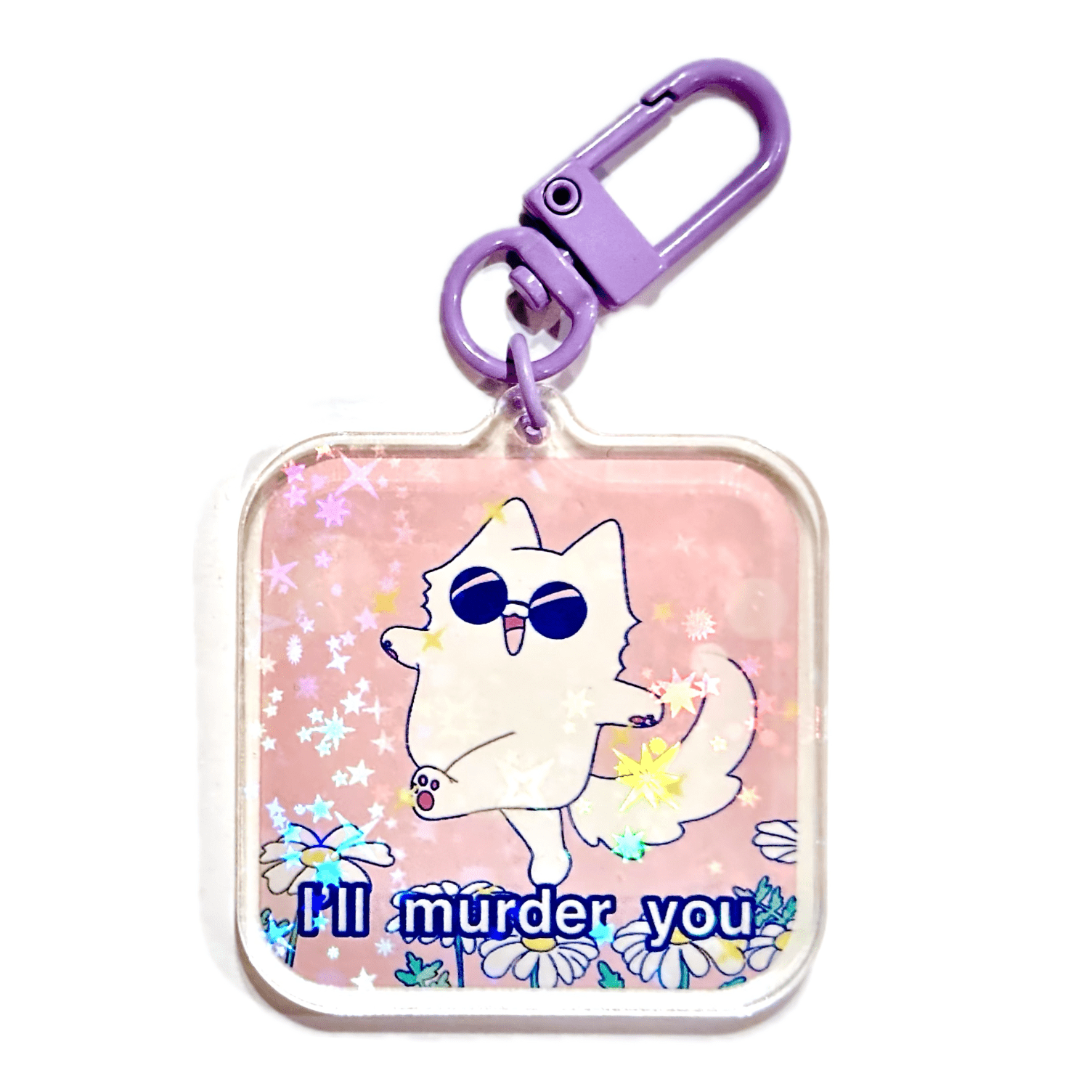 Pinbuds Charms & Keychains I’ll murder you Gojo cat quote  acrylic charm keychain