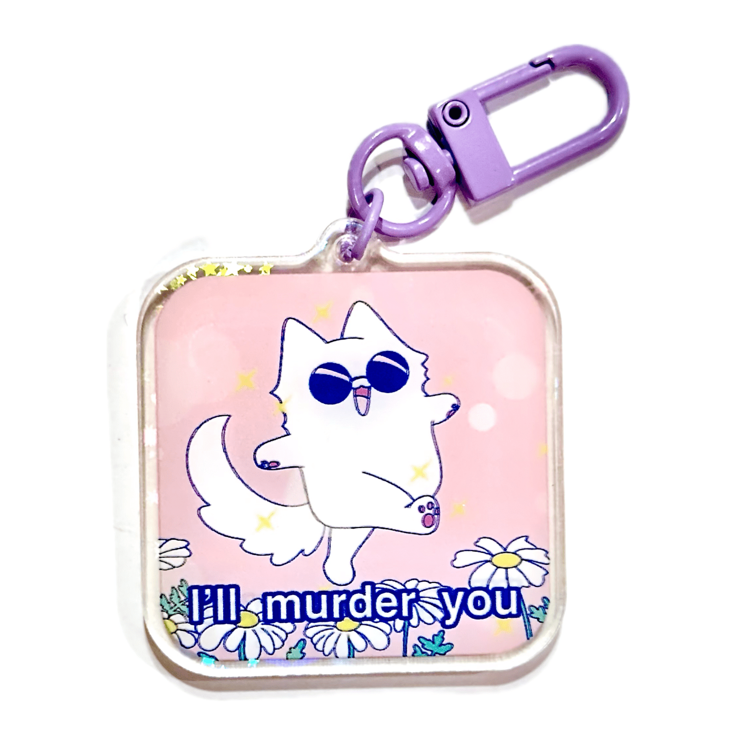 Pinbuds Charms & Keychains I’ll murder you Gojo cat quote  acrylic charm keychain