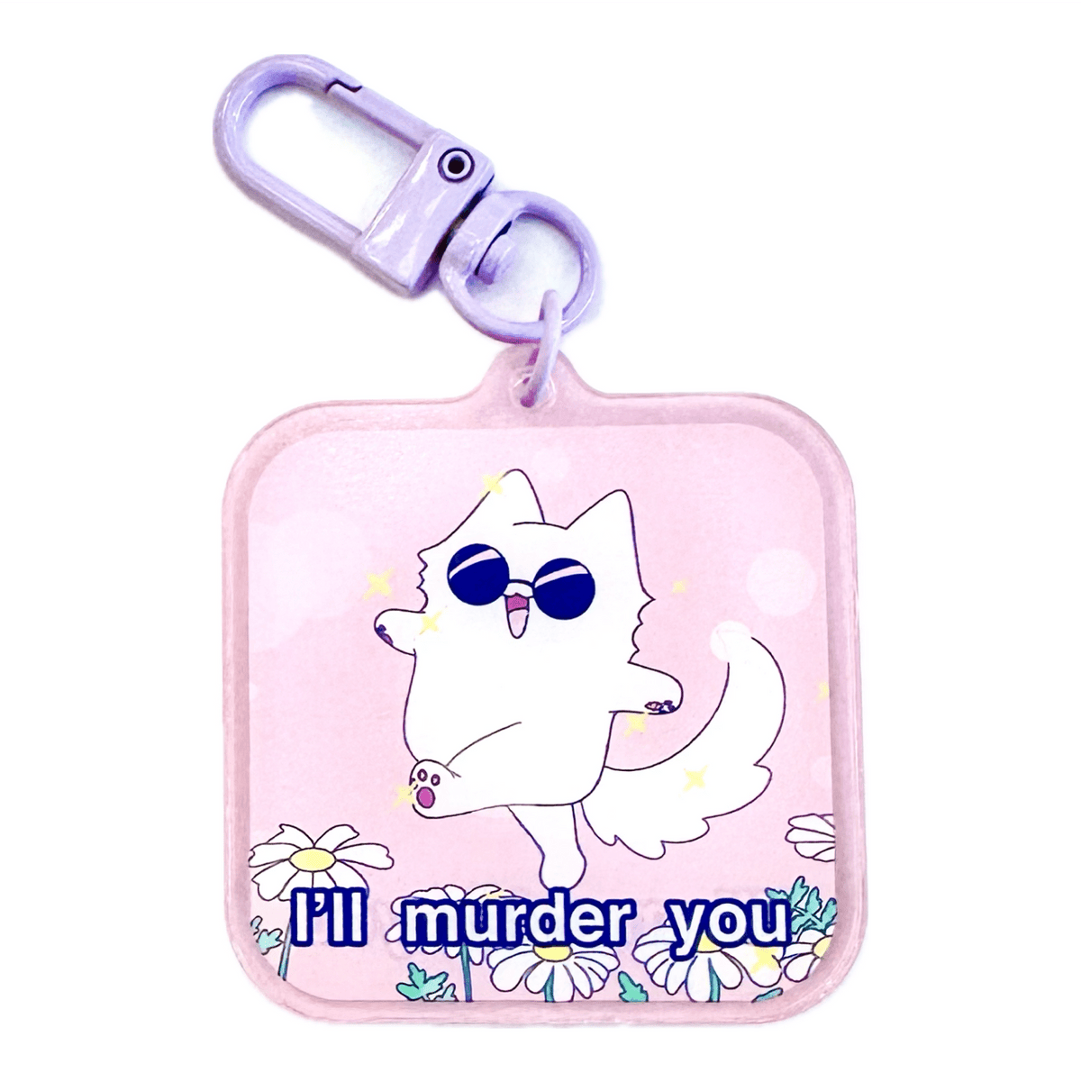 I’ll murder you Gojo cat quote acrylic charm by Pinbuds