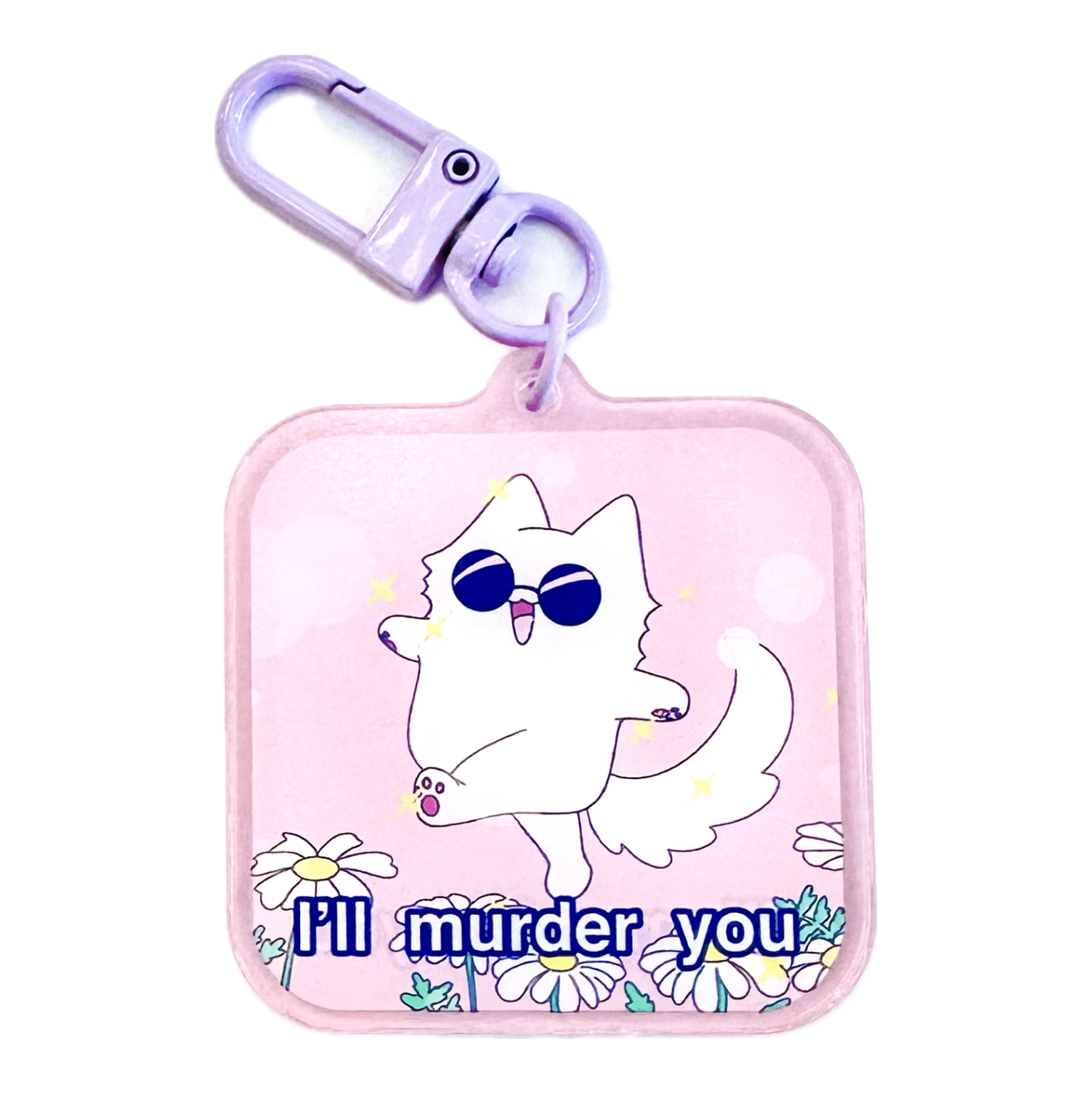 Pinbuds Charms & Keychains I’ll murder you Gojo cat quote  acrylic charm keychain