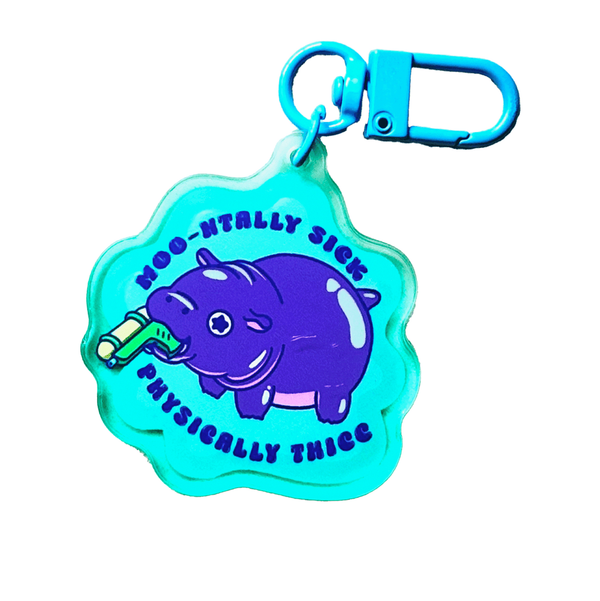 Moodeng acrylic charm by Pinbuds