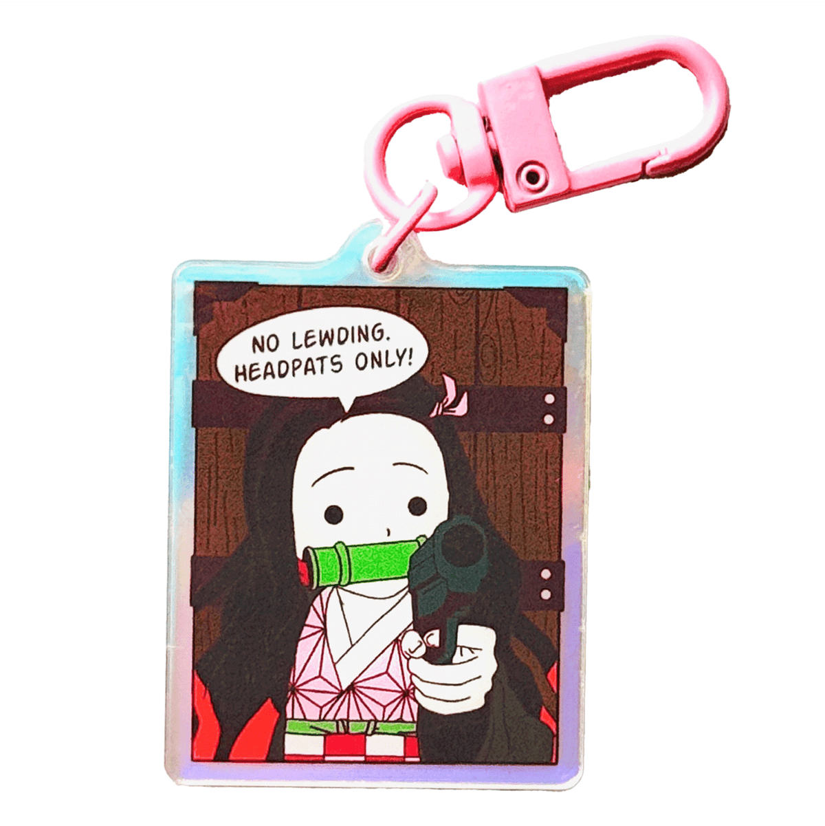 No Lewding Head Pats Only acrylic charm by Pinbuds