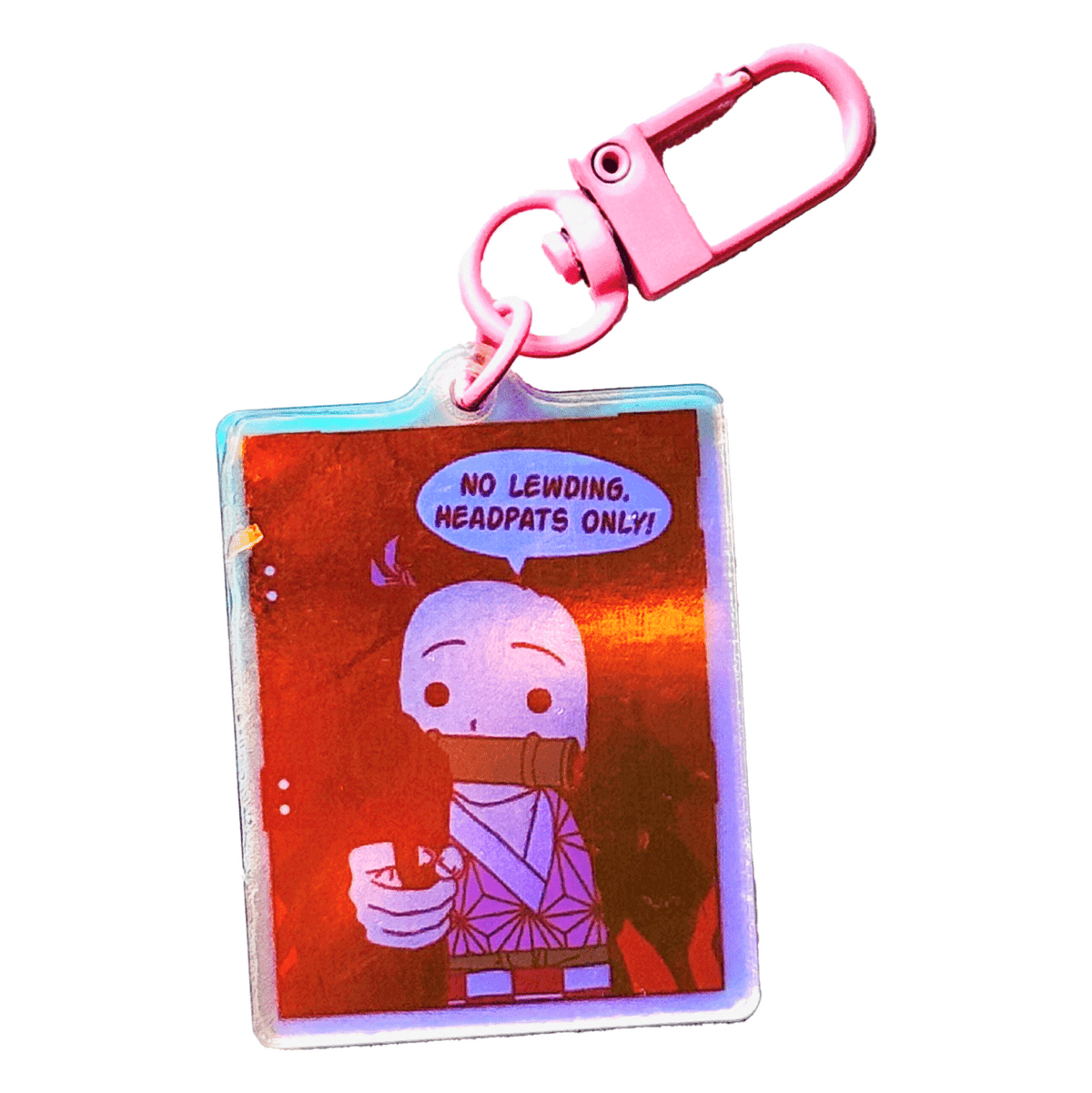 No Lewding Head Pats Only acrylic charm, designed in Sydney