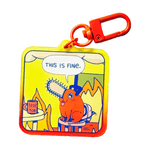 Pochita This is Fine Meme acrylic charm, designed in Sydney