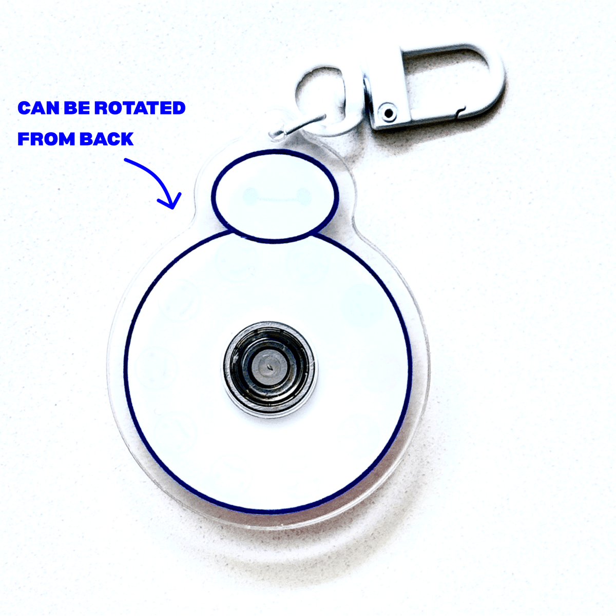 Rate Your Pain Spinner acrylic charm, designed in Sydney