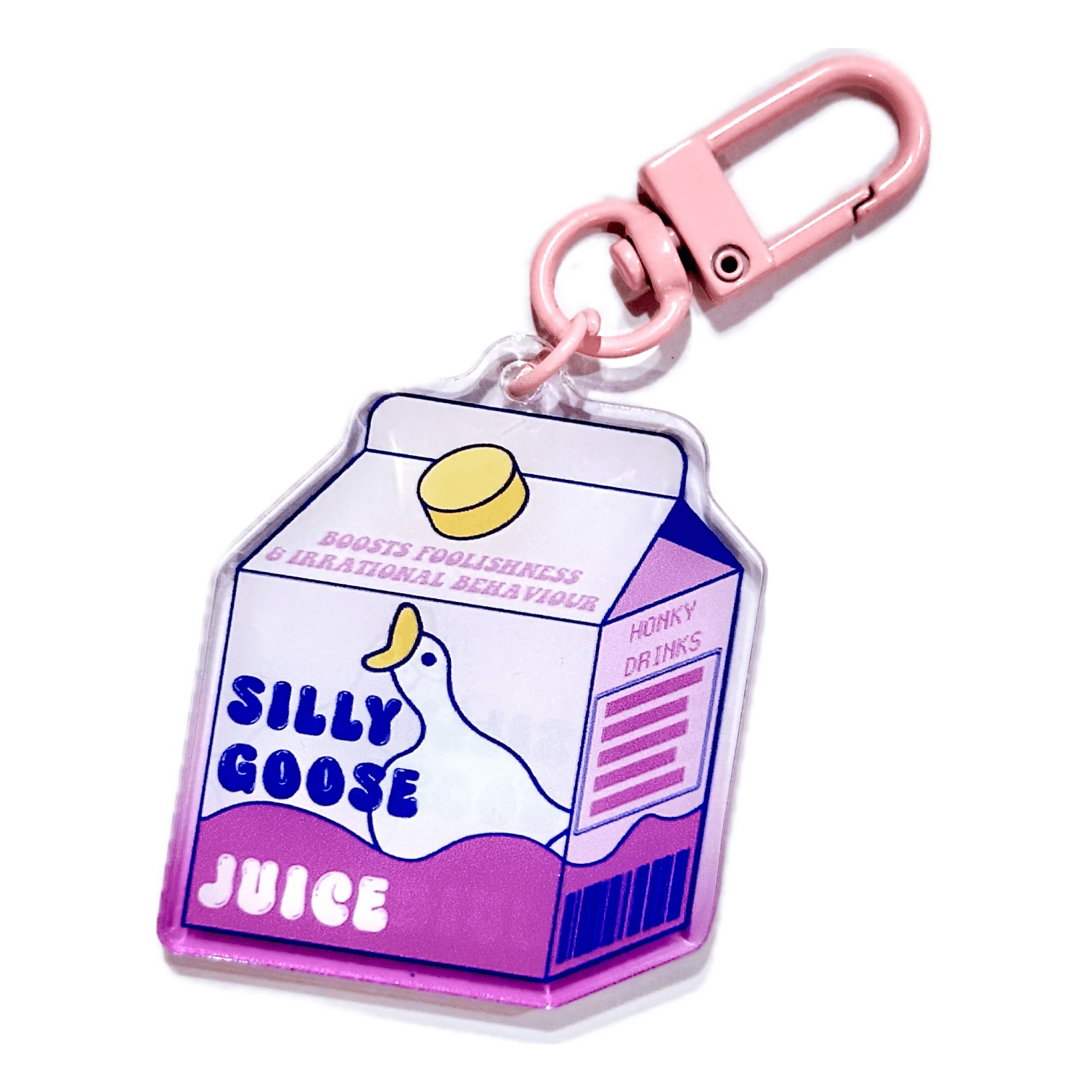 Pinbuds Charms & Keychains Silly goose juice box acrylic charm keychain