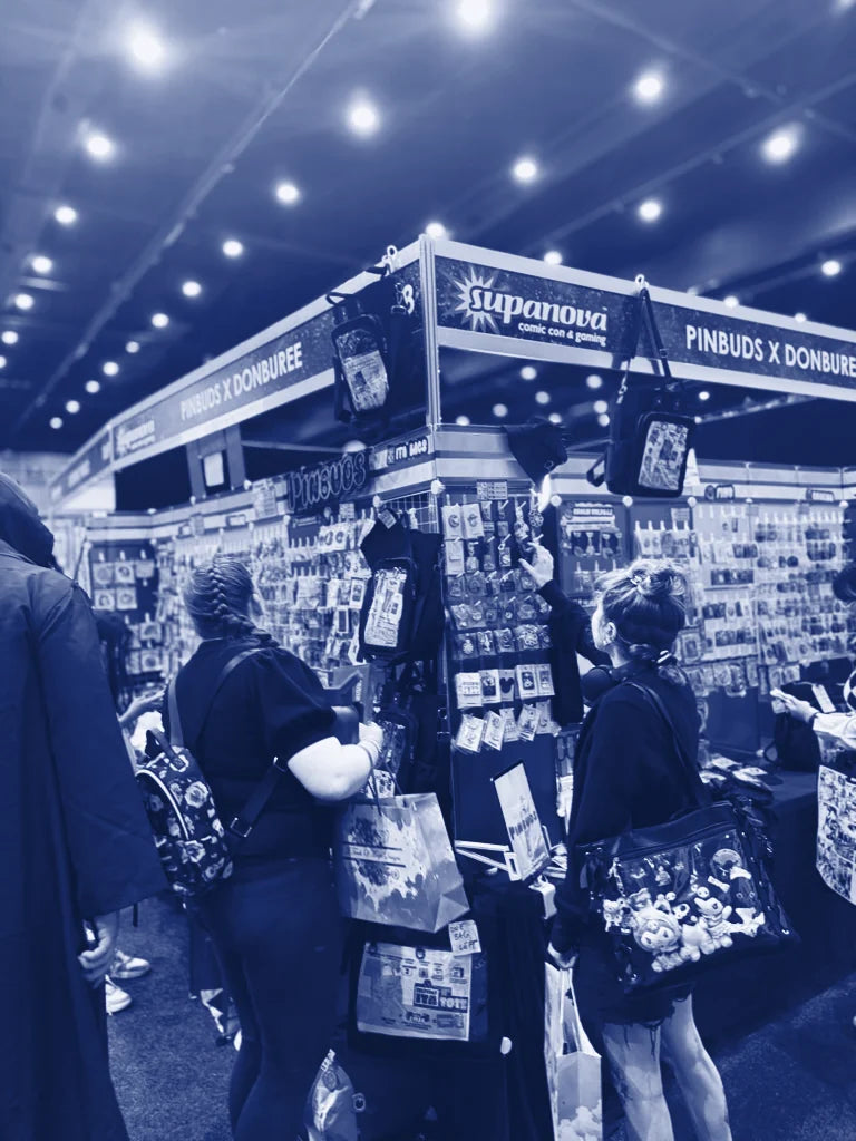 Shoppers at the Pinbuds booth at Supanova Gold Coast 2025