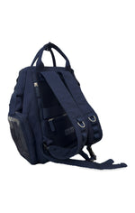 Dual Window ITA backpack 15", navy: back three-quarter view, padded straps, chest strap and D-rings