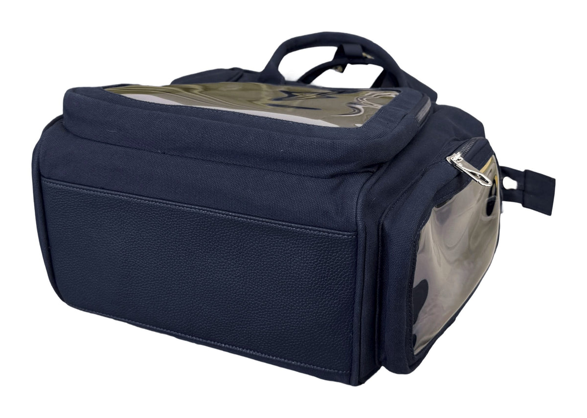 Dual Window ITA backpack 15", navy: base and side window from below