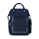 Dual Window ITA backpack 15", navy: front view, empty front window with four D-rings along the top