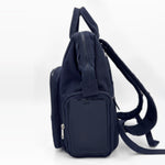 Dual Window ITA backpack 15", navy: side view, side display window and padded backpack straps