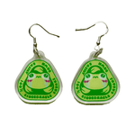 Biodegradable Frog acrylic earrings by Pinbuds