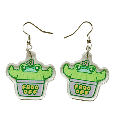 Frog Off Acrylic Earrings