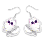 Gojo Cat Acrylic earrings pair acrylic earrings by Pinbuds