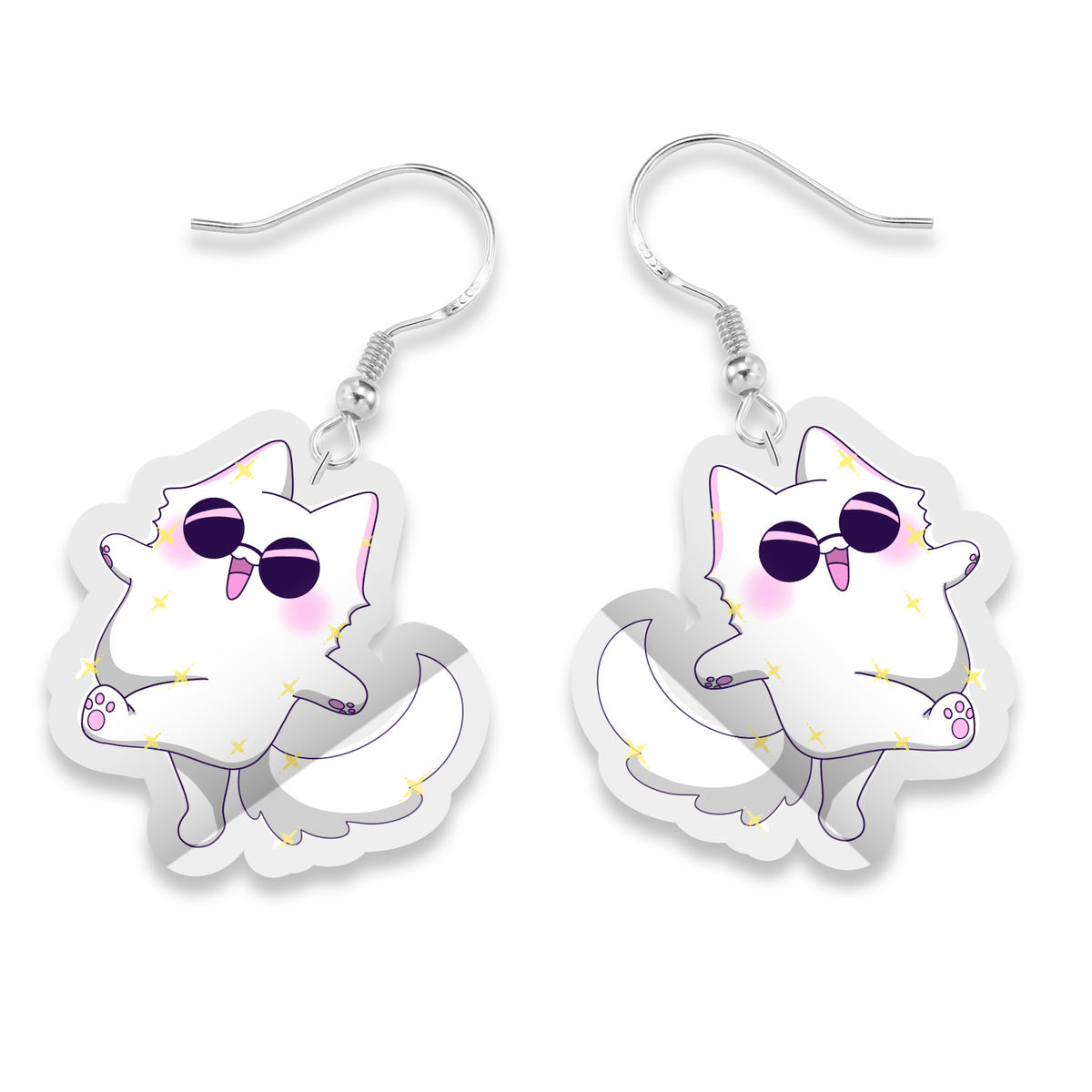 Gojo Cat Acrylic earrings pair acrylic earrings by Pinbuds