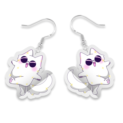 Gojo Cat Acrylic earrings pair