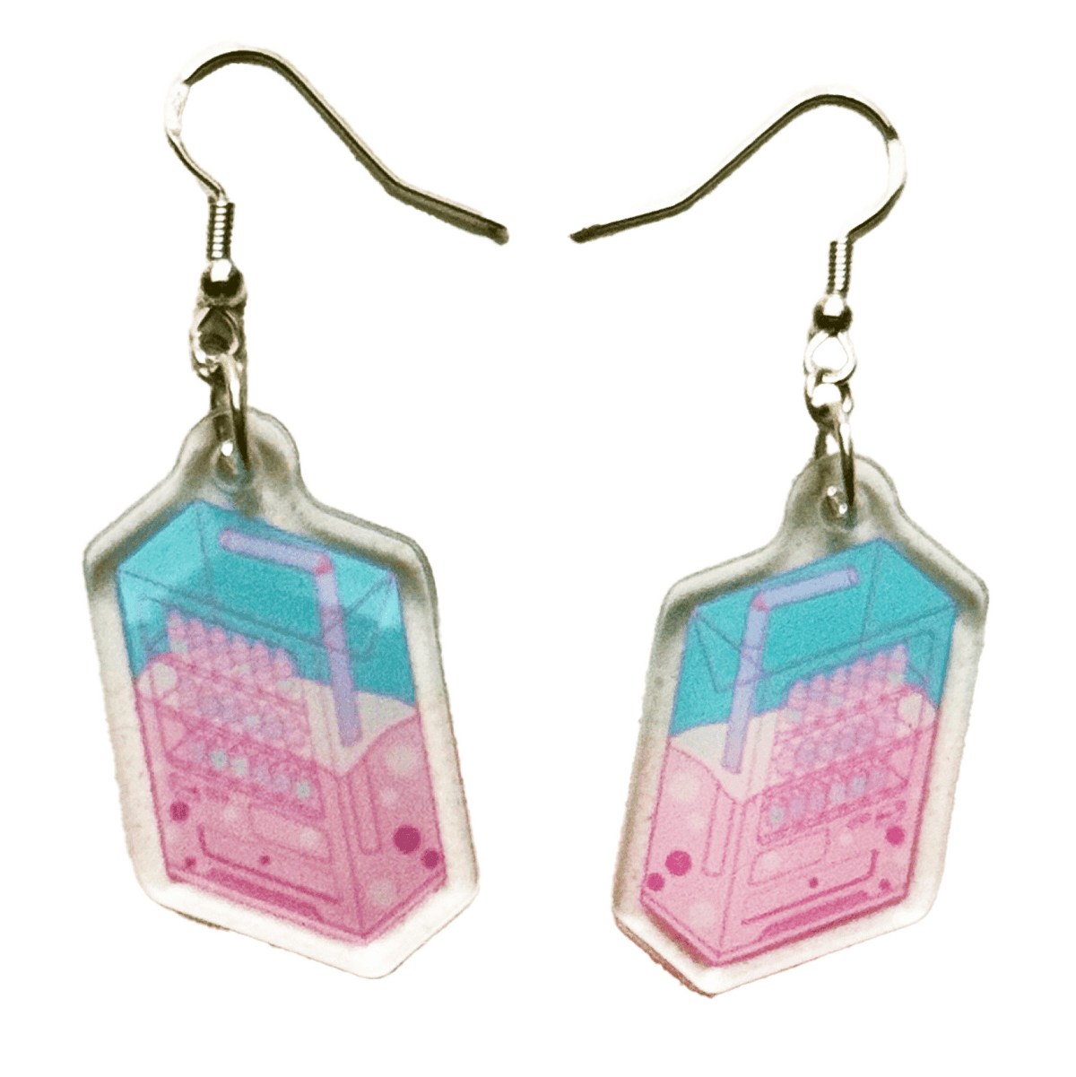 Juicy Vending Machine acrylic earrings by Pinbuds