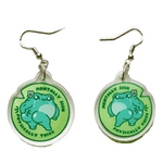 Physically Thicc Muscle Frog acrylic earrings by Pinbuds