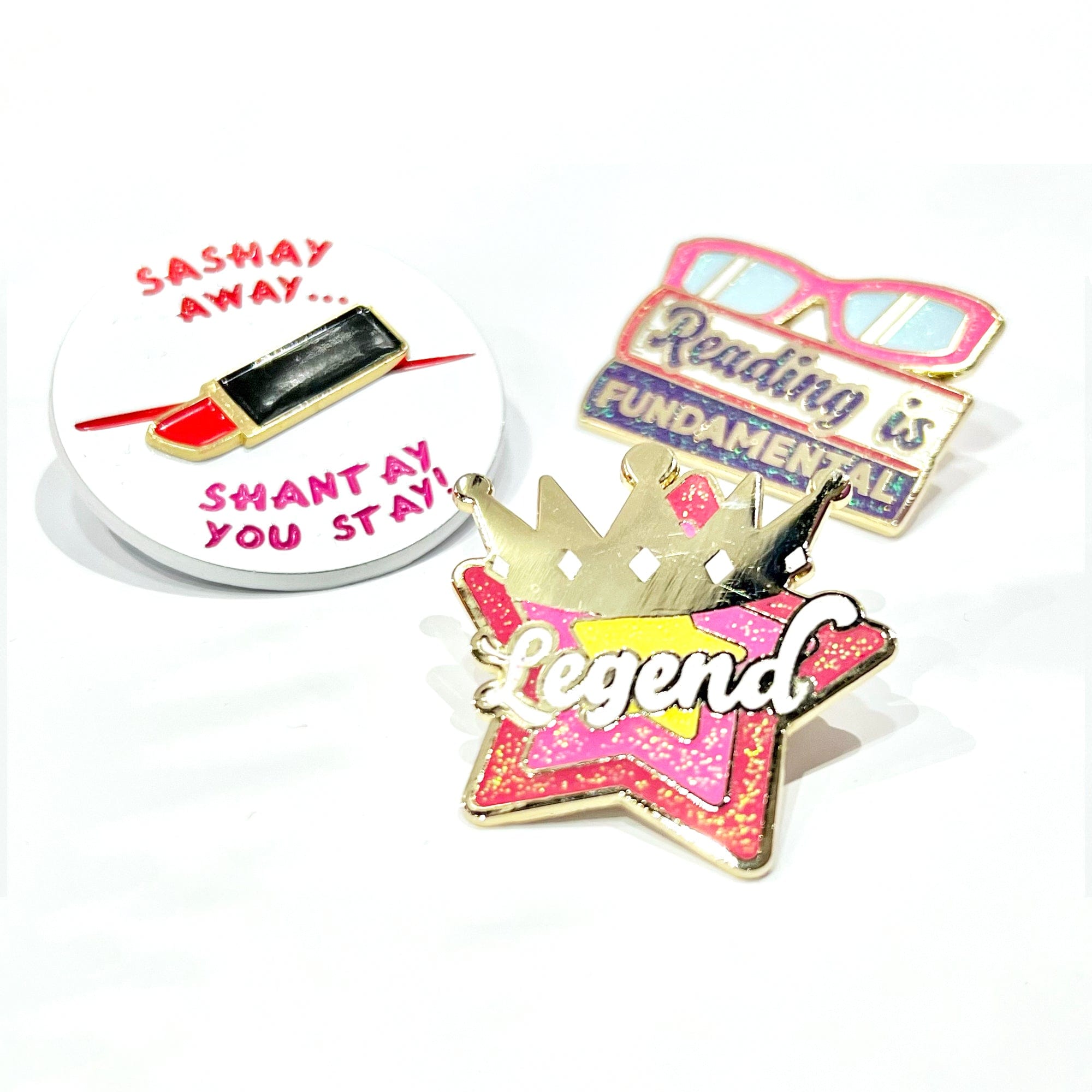 pinbuds Enamel pin 3 pin set Reading is fundamental pin