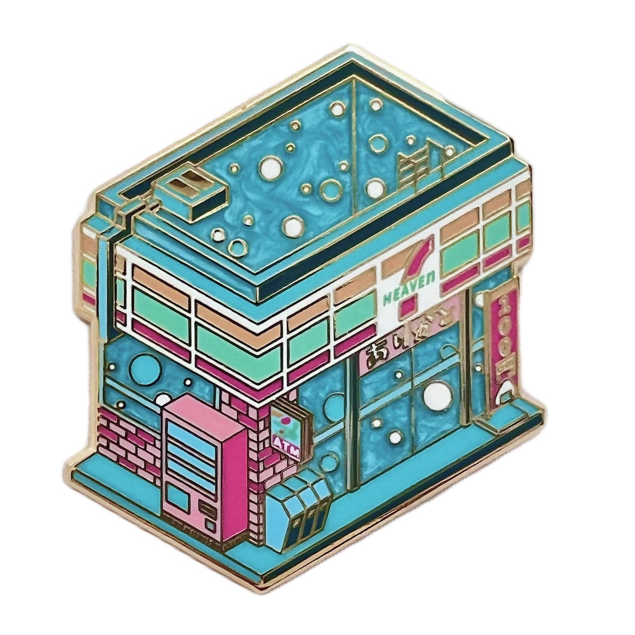 Pinbuds Enamel pin 7 Eleven Japanese Konbini Pin コンビニ (pearlescent)