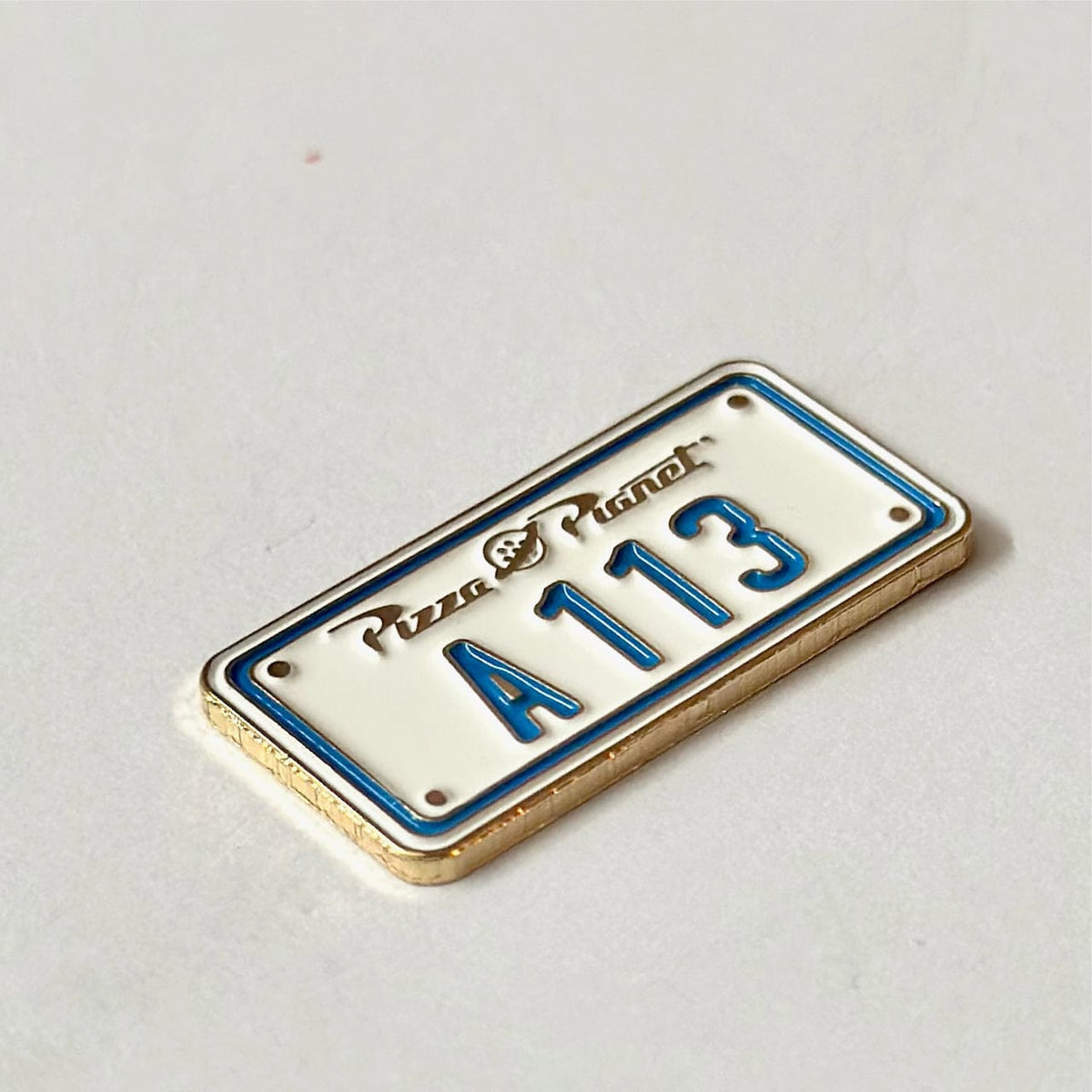 A113 License Plate Easter Egg enamel pin, gold plating