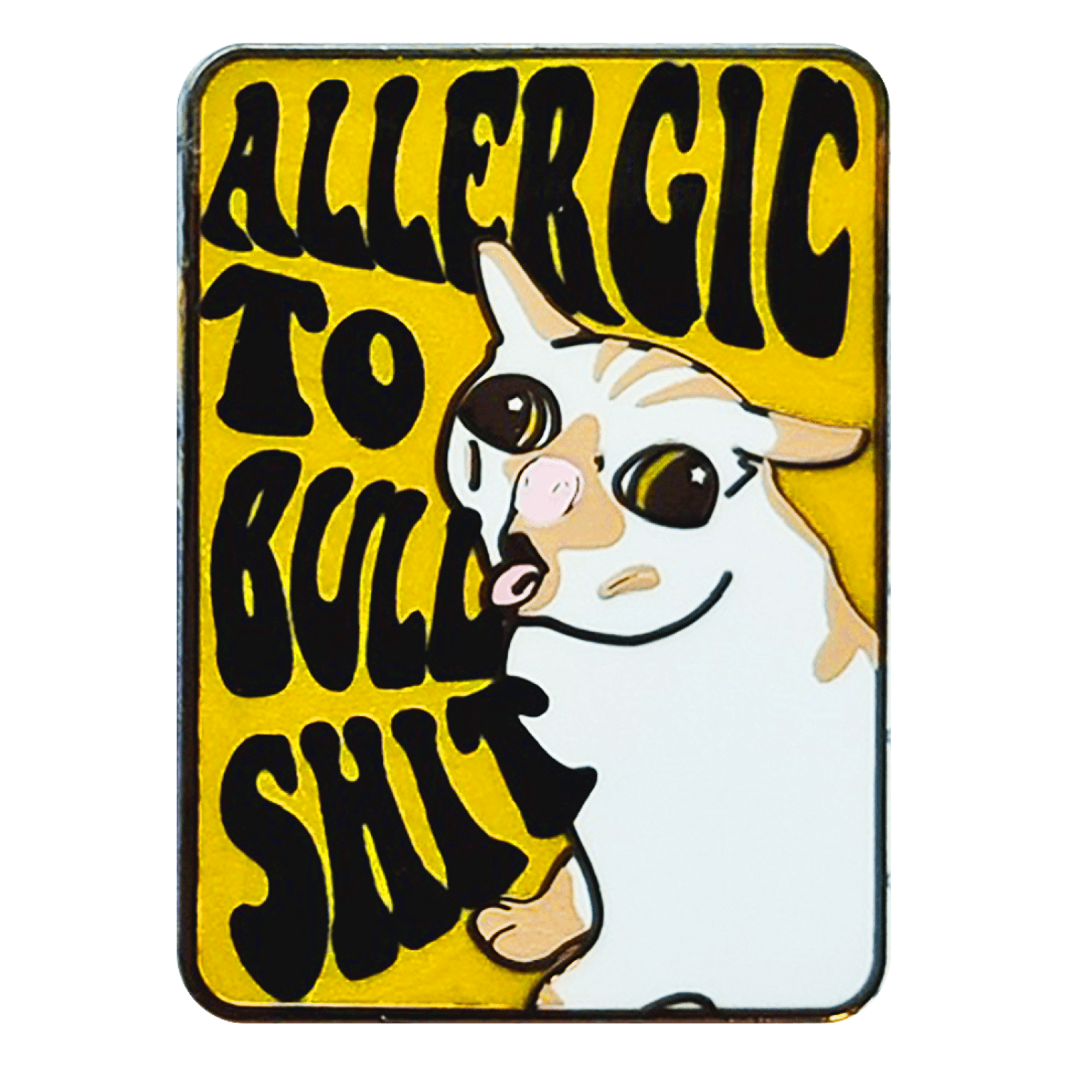 Pinbuds Enamel pin Allergic to bullshit coughing cat tiktok hard enamel pin