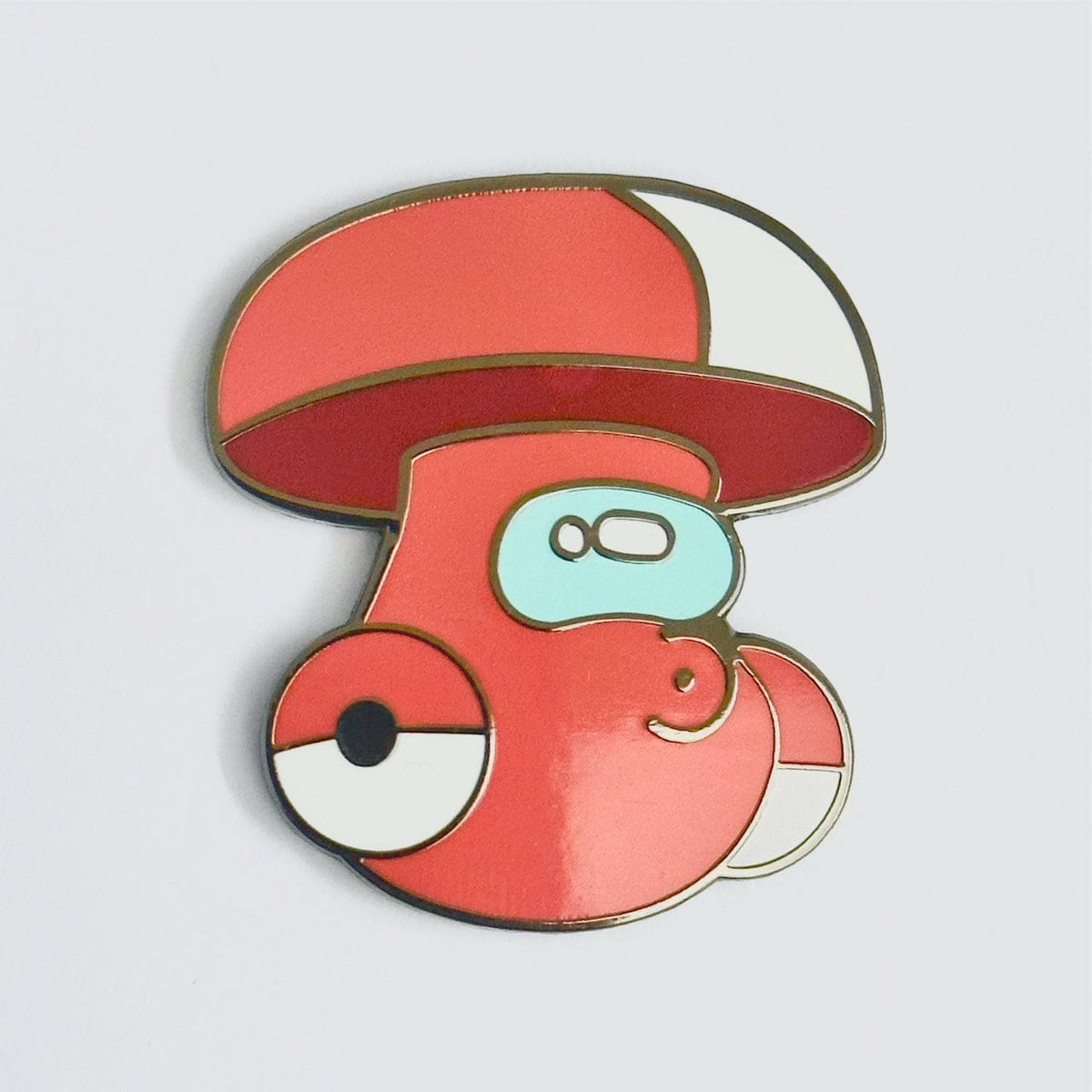 Amoongus Fan Art enamel pin, black plating