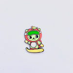 Apple Boy Mascot enamel pin, black plating