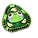 Biodegradable Frog enamel pin, black plating